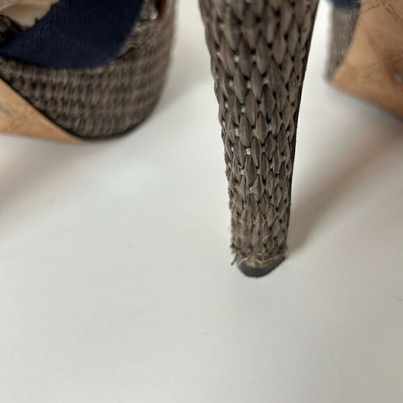 Lamb High Heel Sandal Animal Print Size 8 platform leather Gwen Stefani - Picture 6 of 8